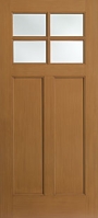 Craftsman Lite 2 Panel Flush-Glazed 4 Lite